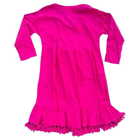 Catherine Malandrino Pink Cotton Tassel Hem Boho Dress - Size Small - Picture 3 of 10